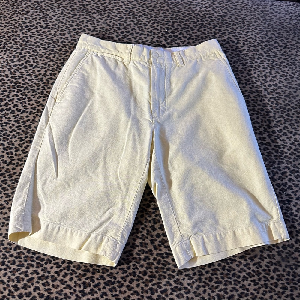 Polo Flat Front Shorts in Pale Yellow